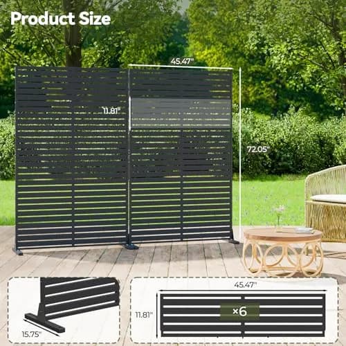 Diyfire Privacy Screen Outdoor 72" HDPE Fence Panel for Patio | Rust-Resistant, Weatherproof, Freestanding thumbnail 6