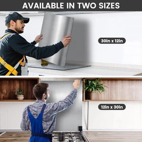 VENFAN 36"x24" Stainless Steel Backsplash | Grease Resistant Wall Panel for Kitchen thumbnail 7