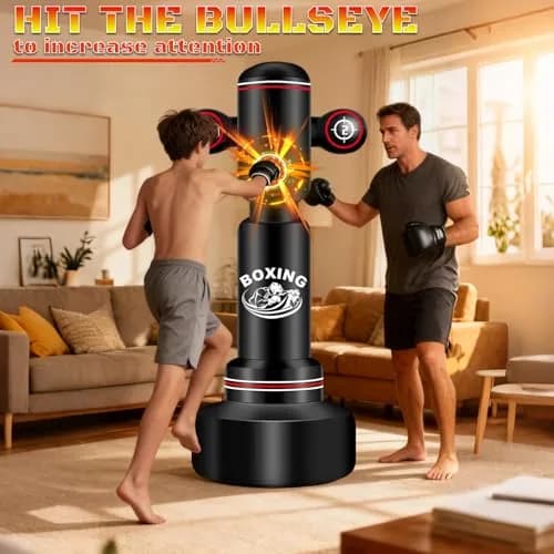 JUOIFIP 70" Heavy Standing Boxing Bag with Gloves, Pump & Jump Rope | Professional Training Equipment thumbnail 4