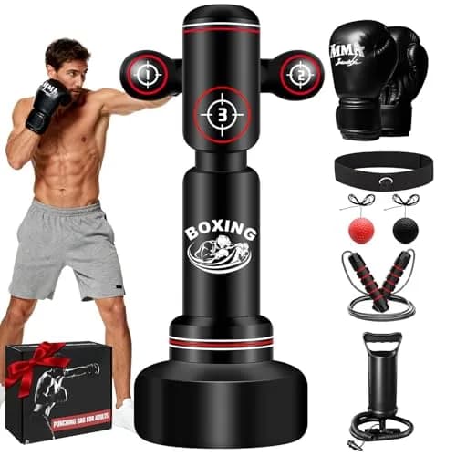 JUOIFIP 70" Heavy Standing Boxing Bag with Gloves, Pump & Jump Rope | Professional Training Equipment thumbnail 1