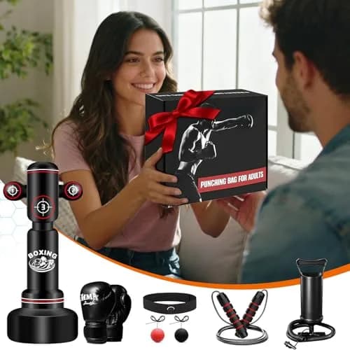 JUOIFIP 70" Heavy Standing Boxing Bag with Gloves, Pump & Jump Rope | Professional Training Equipment thumbnail 7