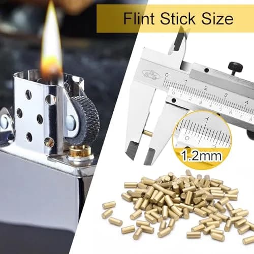 CooBigo 100 Pcs Lighter Flints with 20 Pcs Cotton Wicks | Extend Lighter Life thumbnail 3