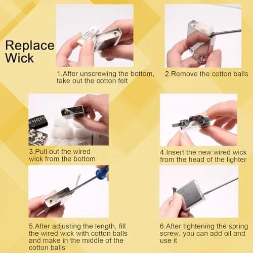 CooBigo Lighter Flints and Cotton Wicks Repair Kit (100 Flints, 20 Wicks) | Extend Lighter Life thumbnail 4