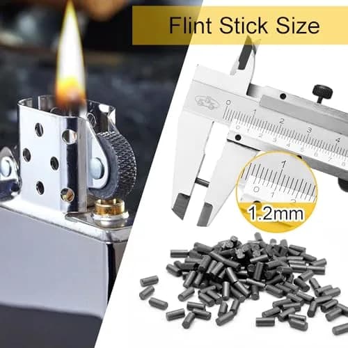 CooBigo Lighter Flints and Cotton Wicks Repair Kit (100 Flints, 20 Wicks) | Extend Lighter Life thumbnail 3