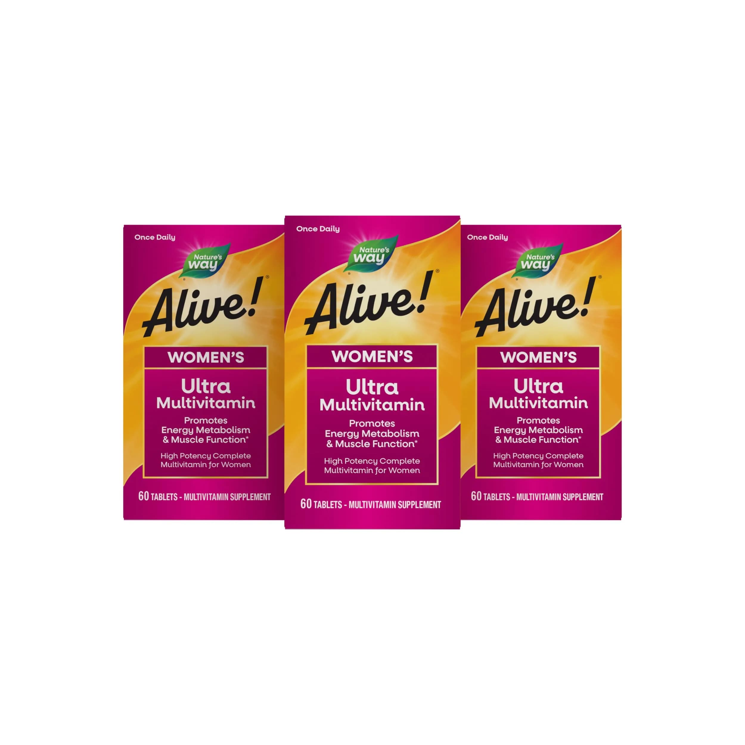 Nature's Way Alive! Women's Ultra Multivitamin 180 Count (60 ct x3) | High Potency Daily Support - main product image
