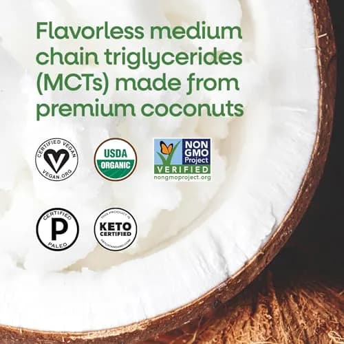 Nature's Way Organic MCT Oil C8 & C10 14g/Serving 48 Fl Oz (1.5 L) | Keto & Paleo Certified Brain Fuel thumbnail 4