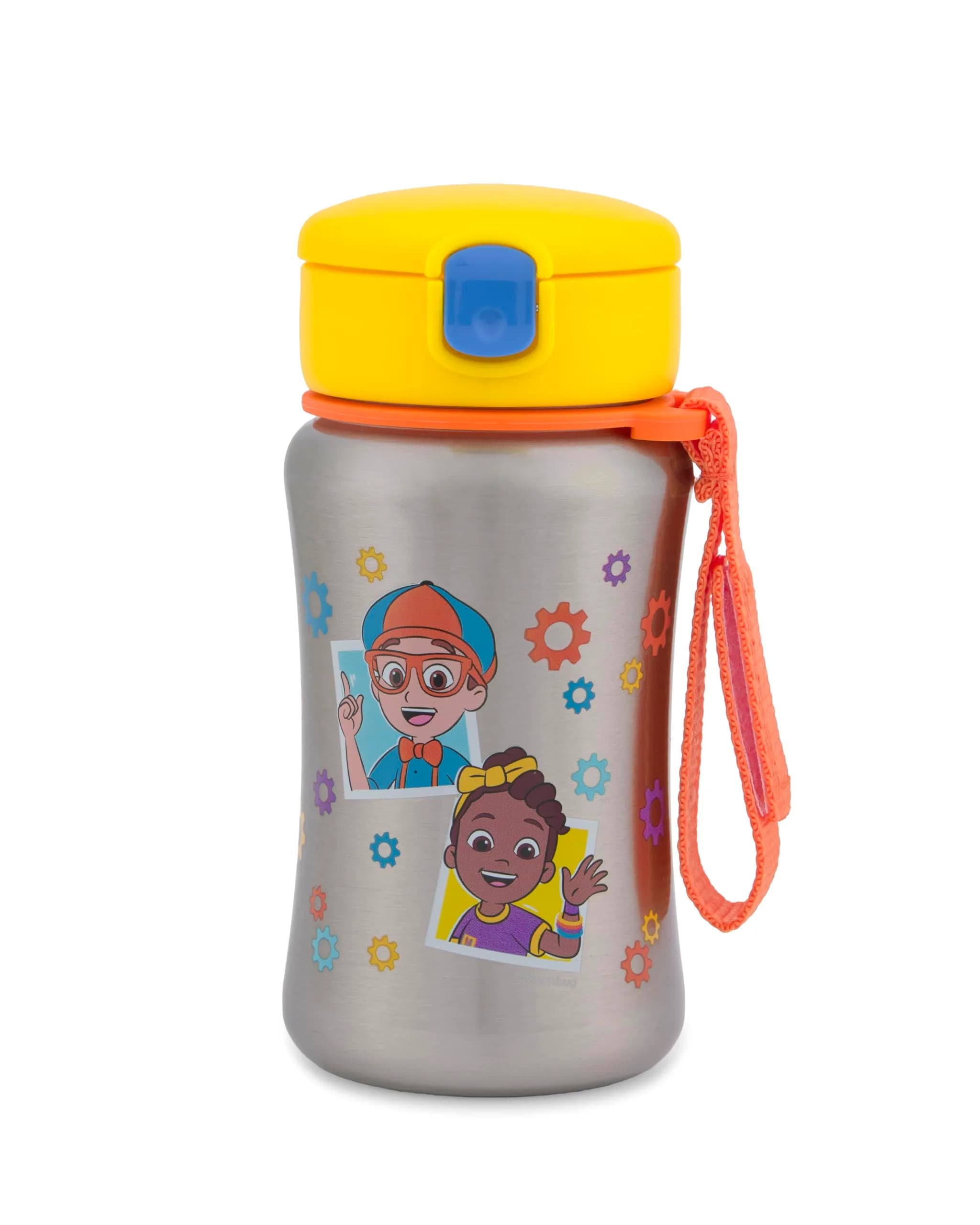 Skip Hop x Blippi & Meekah Toddler Stainless Steel Water Bottle, 12oz | BPA-Free, Spill-Proof with Flexible Straw - main product image