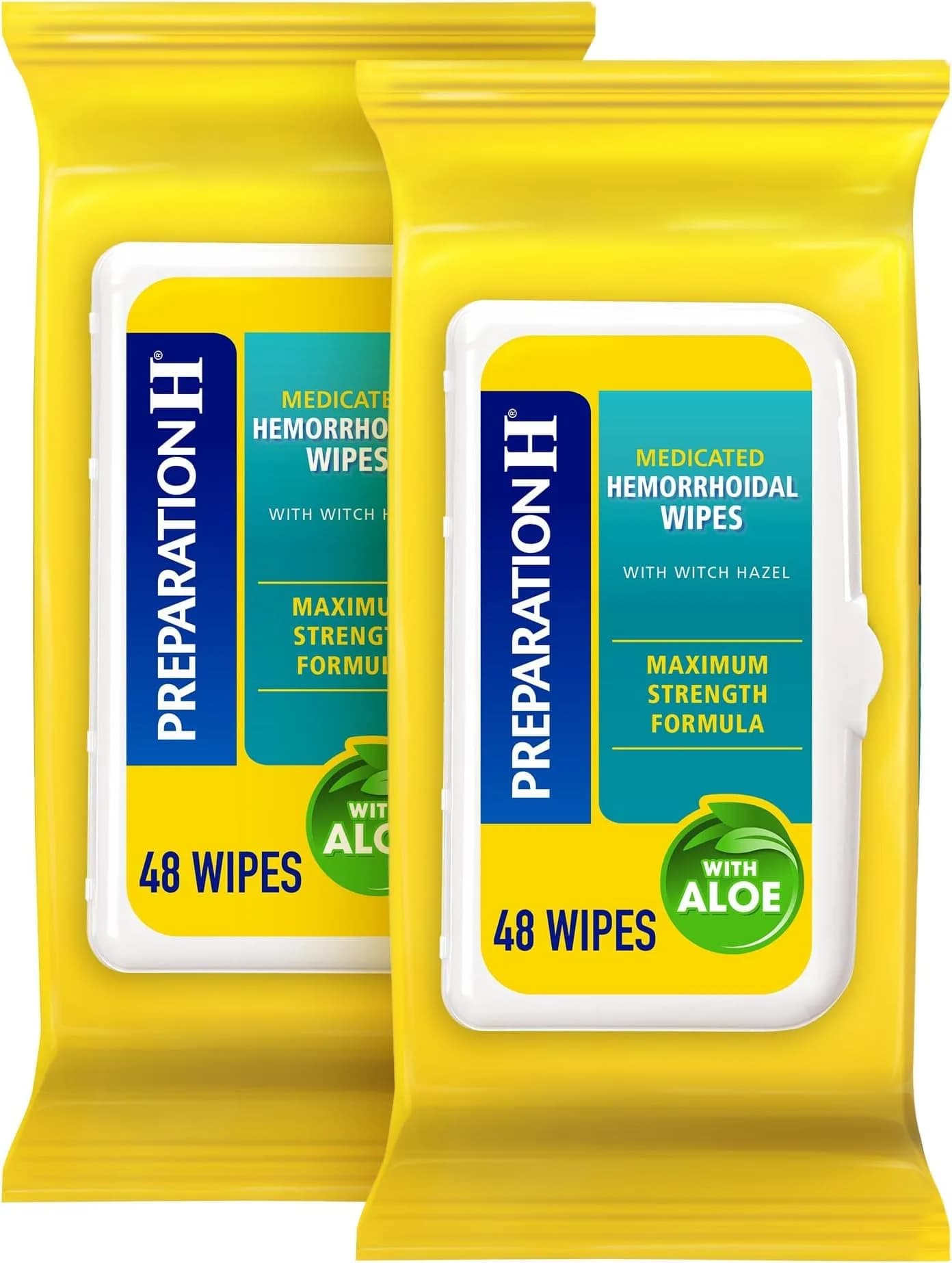Preparation H Hemorrhoid Flushable Wipes with Witch Hazel 48 Count (Pack of 24) | FDA Approved Medication for Irritation Relief