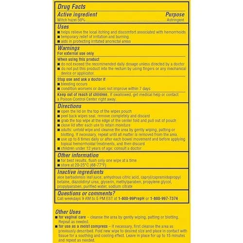 Preparation H Hemorrhoid Flushable Wipes with Witch Hazel 48 Count (Pack of 24) | FDA Approved Medication for Irritation Relief thumbnail 8