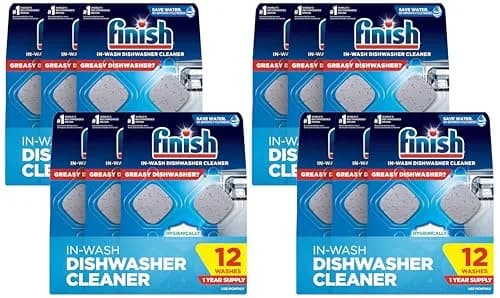 Finish Dishwasher Cleaner Tablets 48 Count (Pack of 12) | Deep Cleans Hidden Grease & Grime thumbnail 1