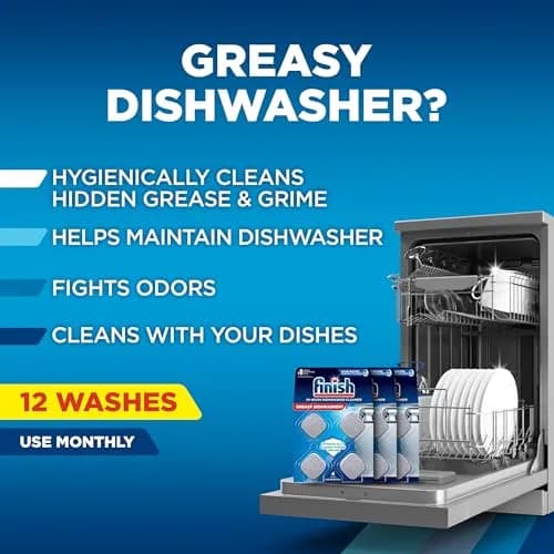 Finish Dishwasher Cleaner Tablets 48 Count (Pack of 12) | Deep Cleans Hidden Grease & Grime thumbnail 2