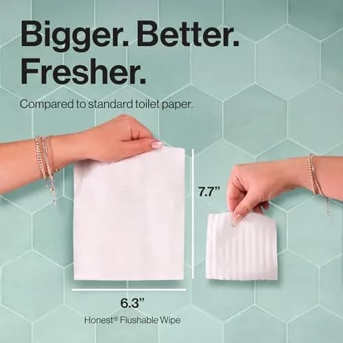 The Honest Company Hypoallergenic Flushable Wipes Tropical Leaves 126 Count (Pack of 3) | Sewer + Septic Safe, Plant-Based Cloth thumbnail 7