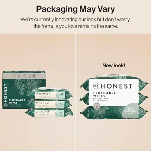 The Honest Company Hypoallergenic Flushable Wipes Tropical Leaves 126 Count (Pack of 3) | Sewer + Septic Safe, Plant-Based Cloth thumbnail 9