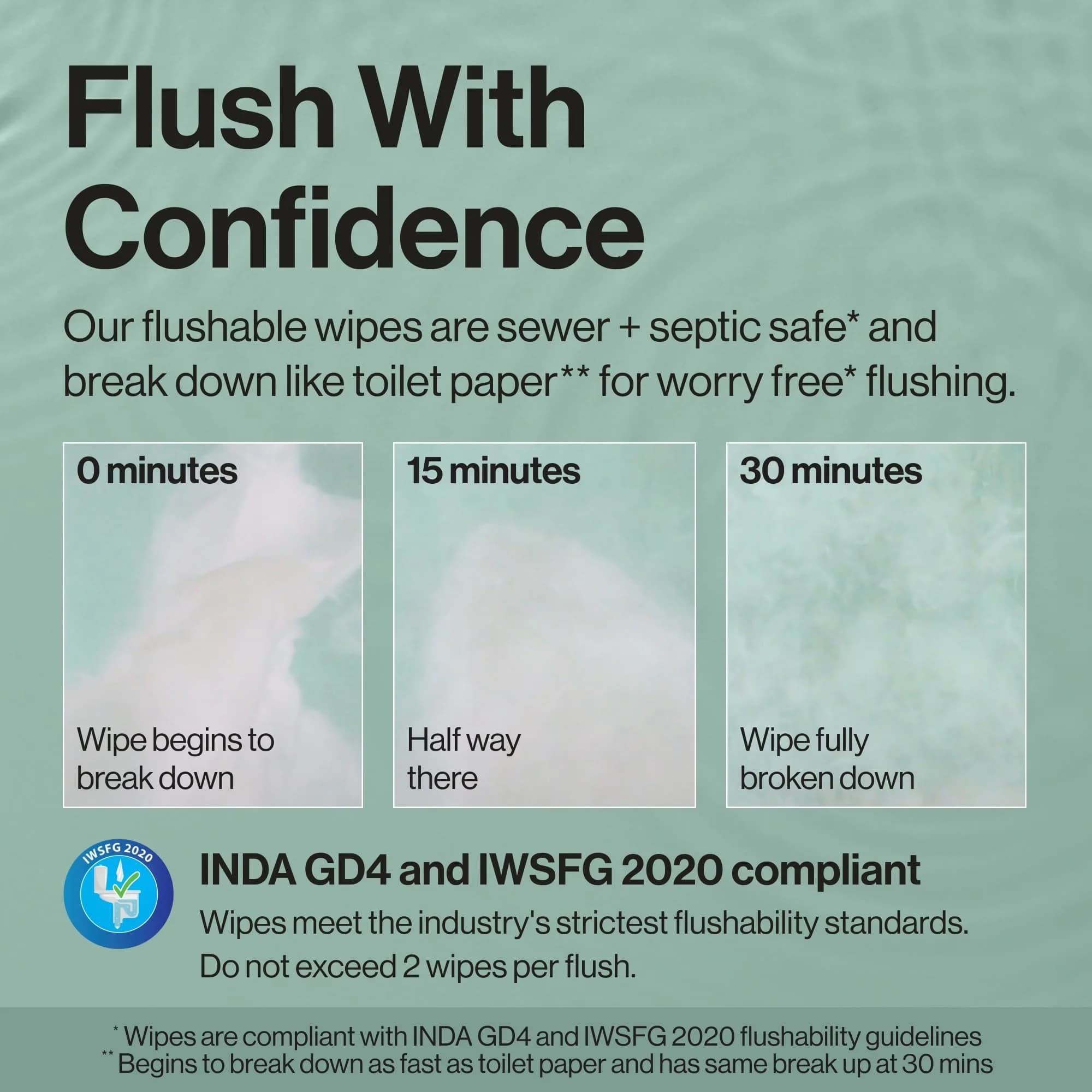The Honest Company Hypoallergenic Flushable Wipes Tropical Leaves, 126 Count (3 Packs) | EWG Verified & Dermatologist Tested for Sensitive Skin - view 4