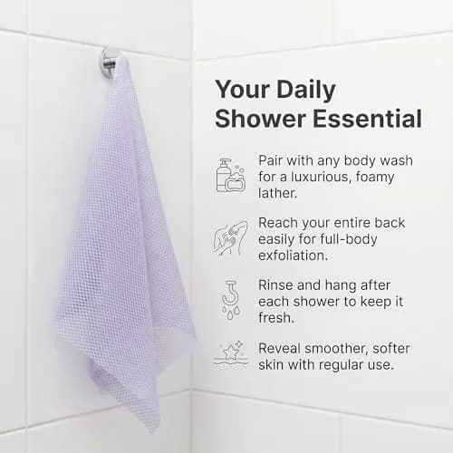 UJFQBH Authentic African Net Sponge 3 Pack, Exfoliating Body Scrubber for Gentle Daily Exfoliation, Deep Cleansing Back Scrubber for Hard to Reach Areas, Quick Drying Shower Essential Ocean Blue thumbnail 4