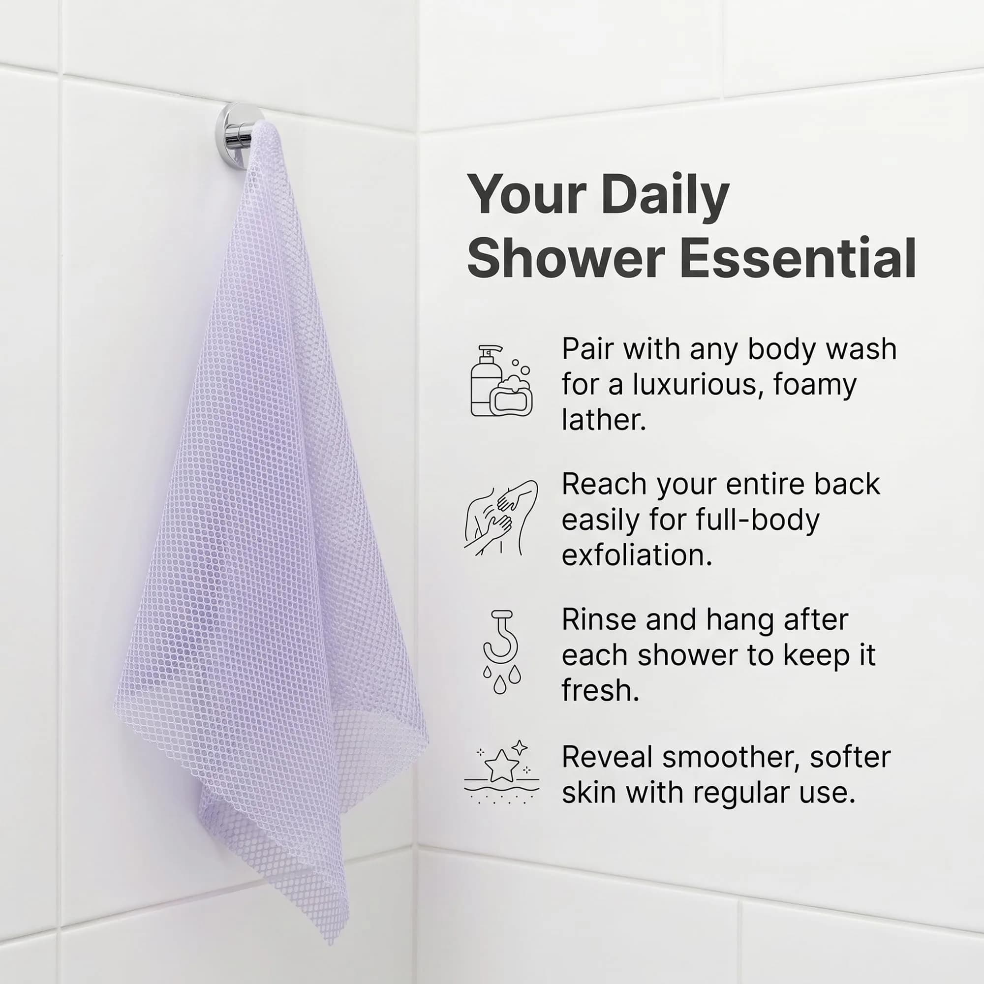 UJFQBH Authentic African Net Sponge 3 Pack, Exfoliating Body Scrubber for Gentle Daily Exfoliation, Deep Cleansing Back Scrubber for Hard to Reach Areas, Quick Drying Shower Essential Ocean Blue - view 4