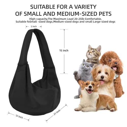 ARZQUT Dog and Cats Carrier Sling, Breathable Small Pet Carrier, 21 x 12 inches | Hands-Free Travel thumbnail 4