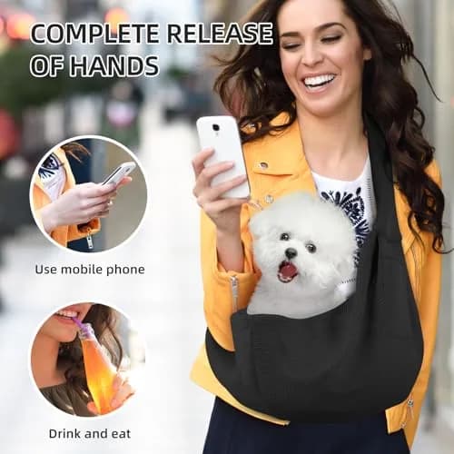 ARZQUT Dog and Cats Carrier Sling, Breathable Small Pet Carrier, 21 x 12 inches | Hands-Free Travel thumbnail 5