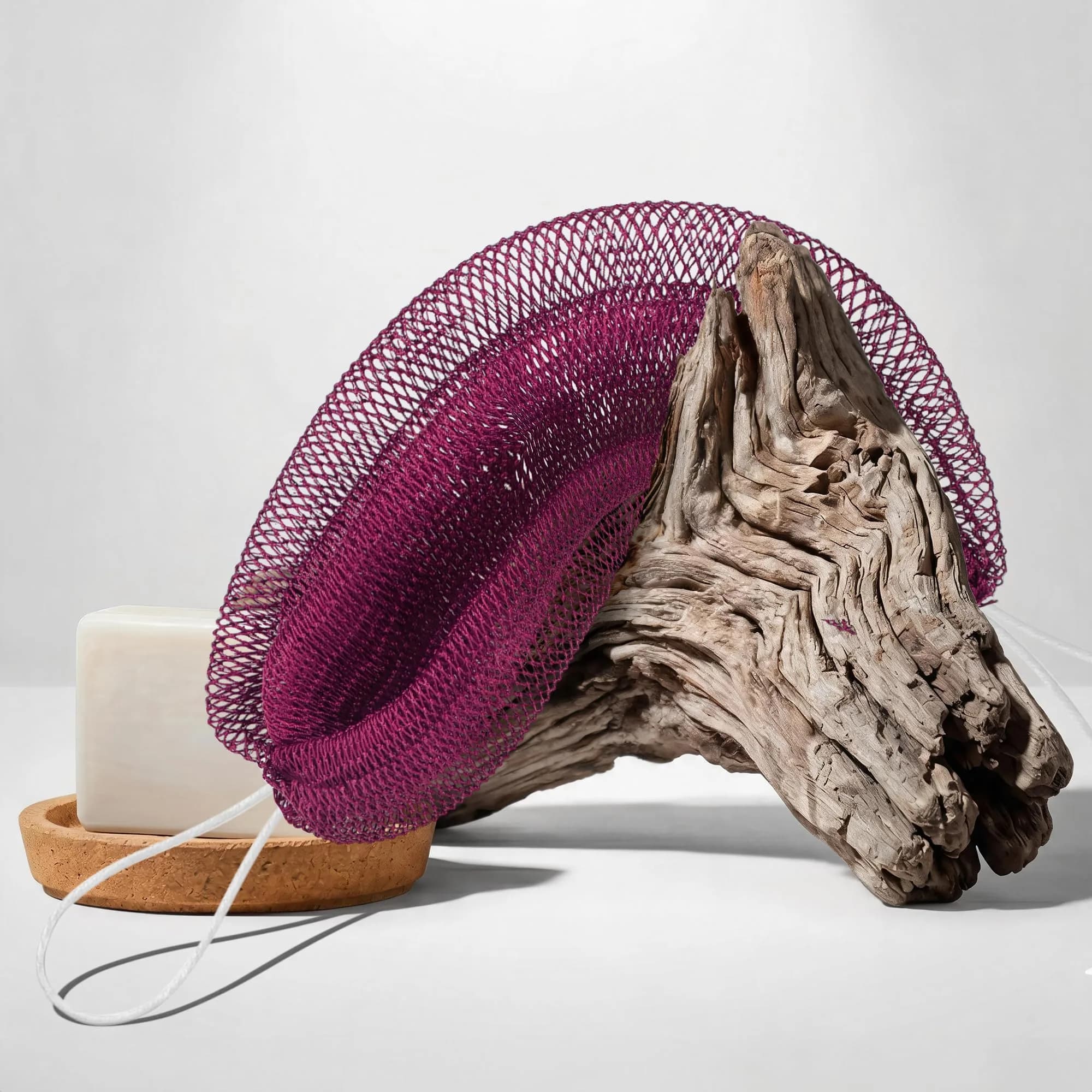 UJFQBH African Net Sponge 3 Pack (Berry Pink) | Deep Cleansing & Gentle Exfoliation for All Skin Types - view 6