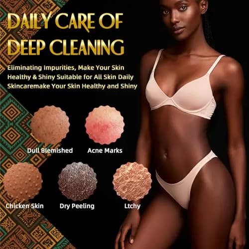 UJFQBH African Net Sponge Authentic, Exfoliating Body Scrubber for Back and Hard to Reach Areas, Gentle Daily Exfoliation for Deep Cleansing, Quick Drying Shower Essential Rosewood 3 Pack thumbnail 5