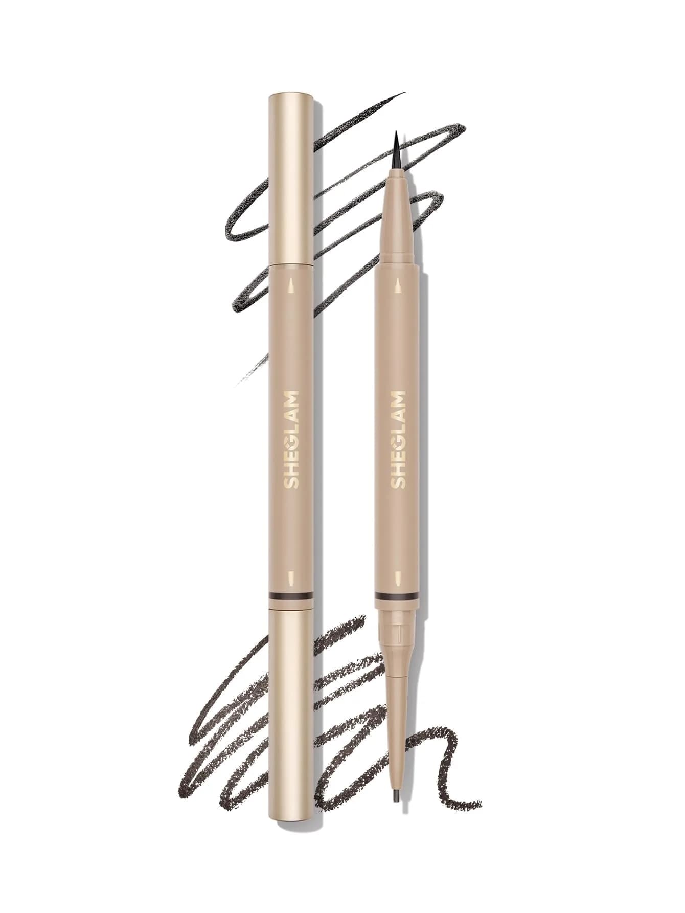 SHEGLAM Dual-Sided Eyebrow Pencil 11 Ebony | Waterproof Matte Cream & Liquid Pen - main product image