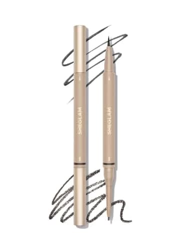 SHEGLAM Dual-Sided Eyebrow Pencil 11 Ebony | Waterproof Matte Cream & Liquid Pen thumbnail 1