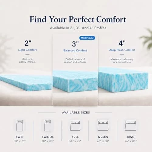 Beddle Full Size 4 Inch Gel Memory Foam Mattress Topper | Ventilated & CertiPUR-US Certified thumbnail 7