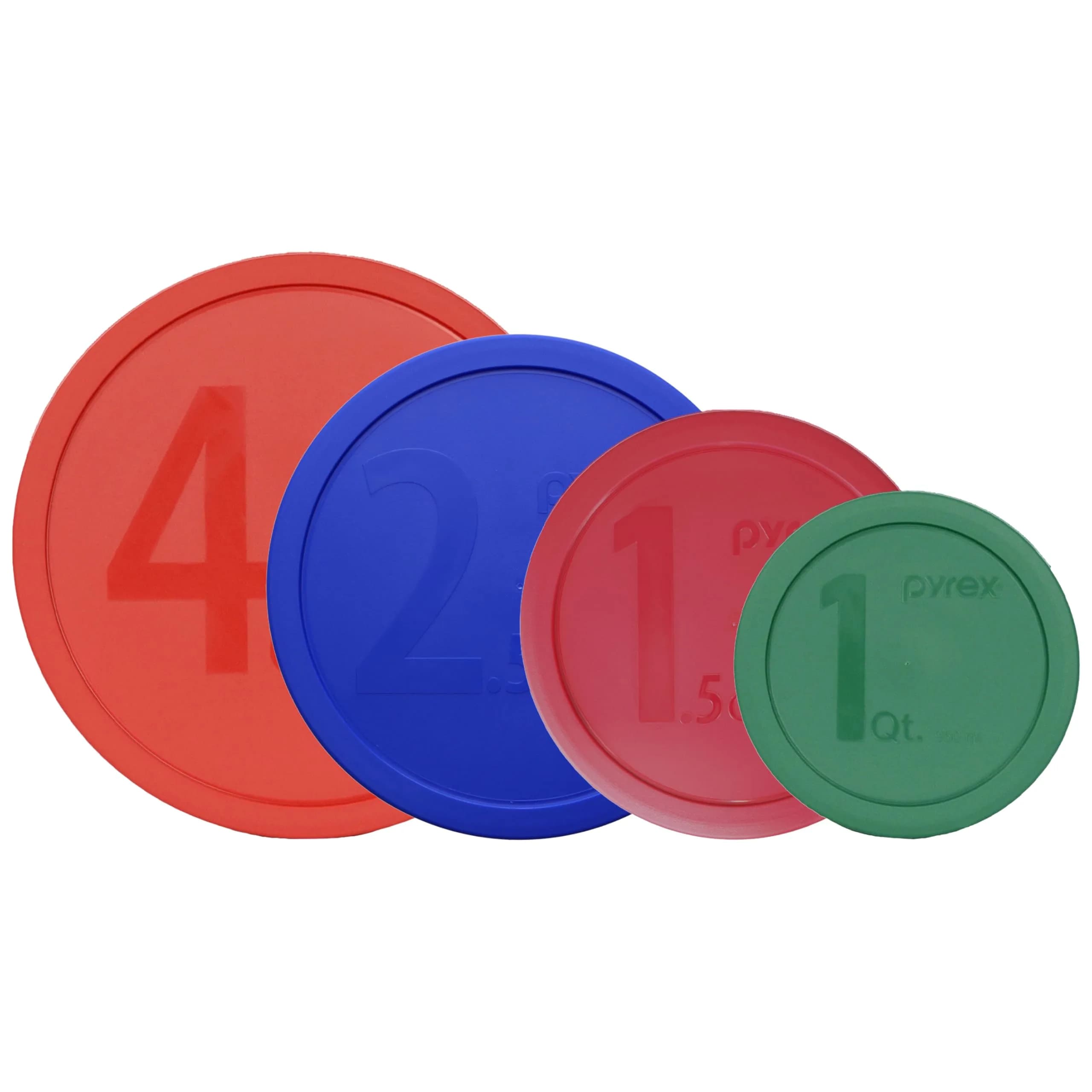 Pyrex 322-PC 323-PC 325-PC 326-PC Replacement Bowl Lids Set - 1qt, 1.5qt, 2.5qt, 4qt (4-Piece Set) - main product image