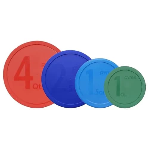 Pyrex Replacement Bowl Lids Set - Made in USA | Fits 1-4 Qt Glass Bowls, BPA-Free, Dishwasher Safe thumbnail 1