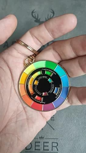Langjitianya Creative Color Wheel Enamel Pin with Spinning Wheel, 5.1 cm (2 Inches) | Artist Lapel Pin for Backpacks, Suits, Bags thumbnail 3