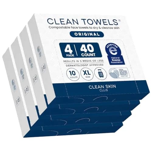Clean Skin Club Wipe Skin_Cleaning_Wipe 40 Count | Biobased Disposable Face Towels for All Skin Types thumbnail 1