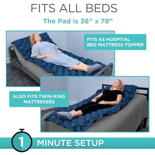 Vive Alternating Air Pressure Mattress Pad with Pump 203 cm (78 Inches) | Doctor Recommended for Bed Sore Relief thumbnail 5