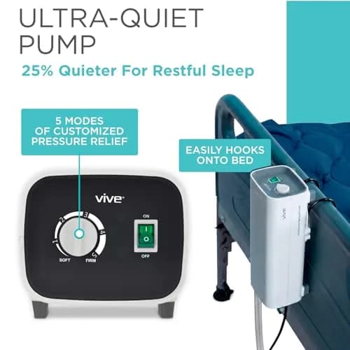 Vive Alternating Air Pressure Mattress Pad with Pump 203 cm (78 Inches) | Doctor Recommended for Bed Sore Relief thumbnail 6