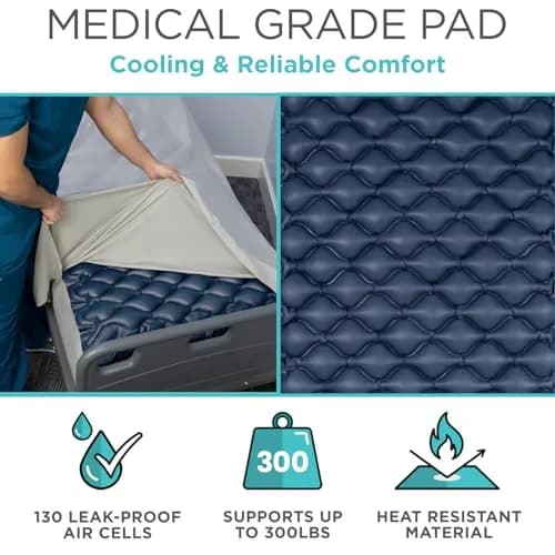 Vive Alternating Air Pressure Mattress Pad with Pump 203 cm (78 Inches) | Doctor Recommended for Bed Sore Relief thumbnail 7
