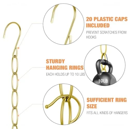 NiHome Clothing Chain Hangers 10-Pack | Space Saving Metal Closet Organizer for All Garments thumbnail 6