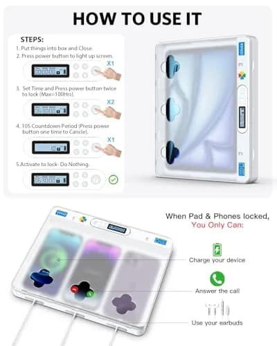 iDiskk Large Timer Lock Box with Electronic Combination Lock | Fits iPad & Phone, 27.9cm (11in) Height thumbnail 7