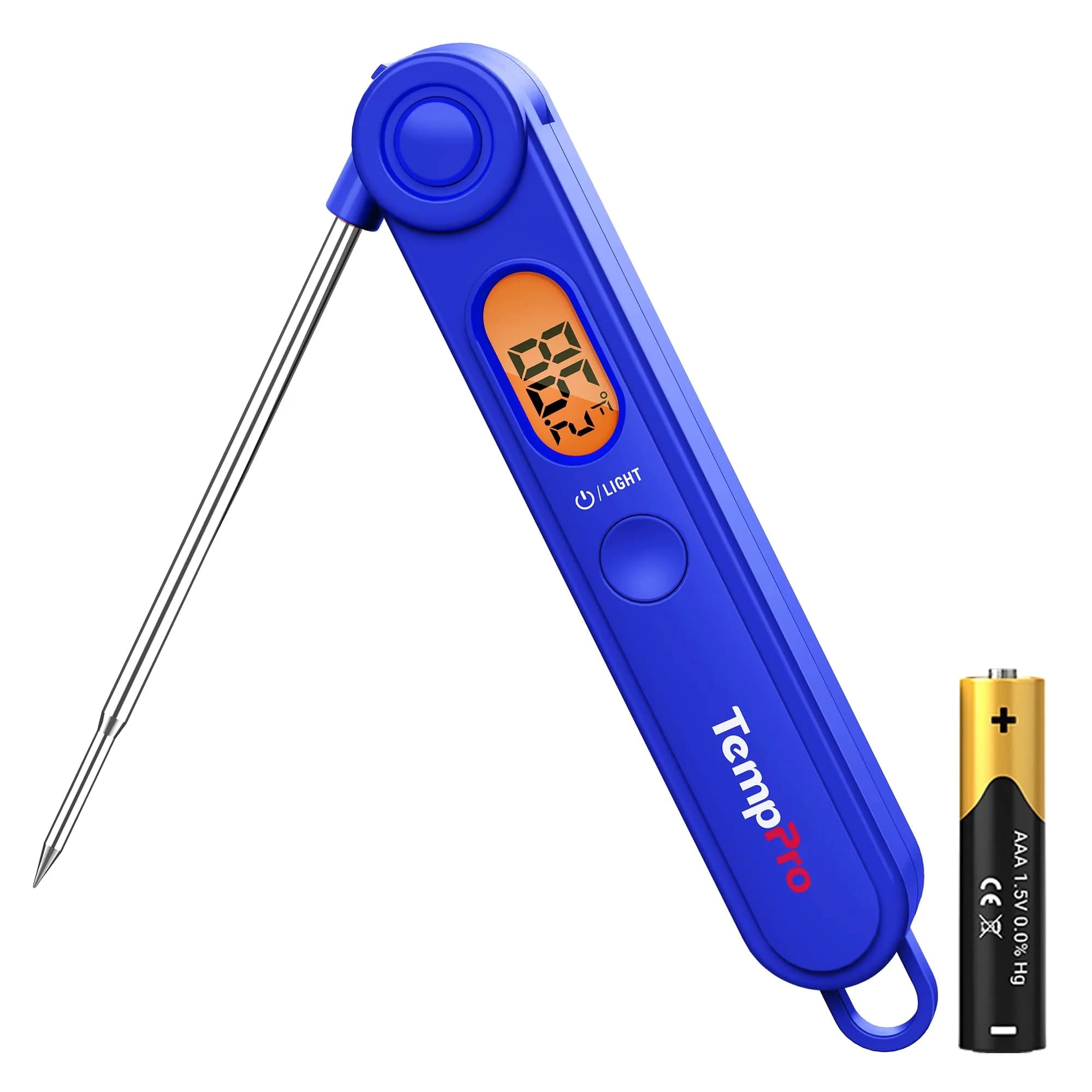TempPro TempSwift Digital Meat Thermometer for Cooking with Foldable Probe & Backlight | 300°C (572°F) Instant Read - main product image