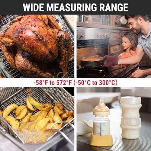 TempPro TempSwift Digital Meat Thermometer for Cooking with Foldable Probe & Backlight | 300°C (572°F) Instant Read thumbnail 6
