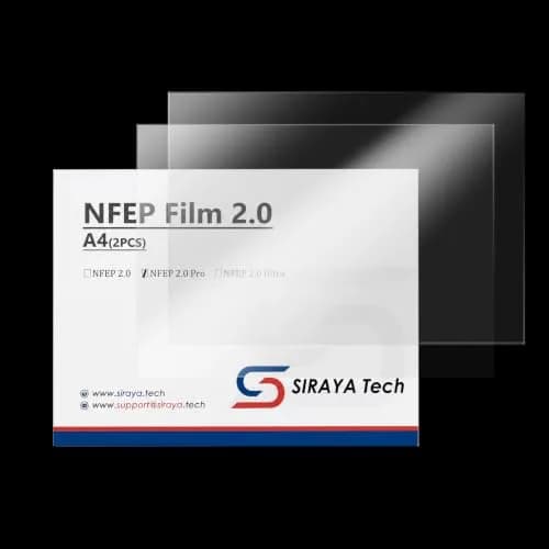 Siraya Tech NFEP 2.0 Pro Release Film 145μm (2 Pcs, A4 Size) | Ultra-Low Peel Force for High-Speed Resin Printing thumbnail 1