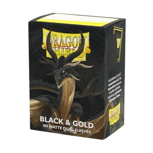 Dragon Shield Matte Dual Standard Size Card Sleeves (100ct, Black & Gold) | USA Import for TCGs - main product image