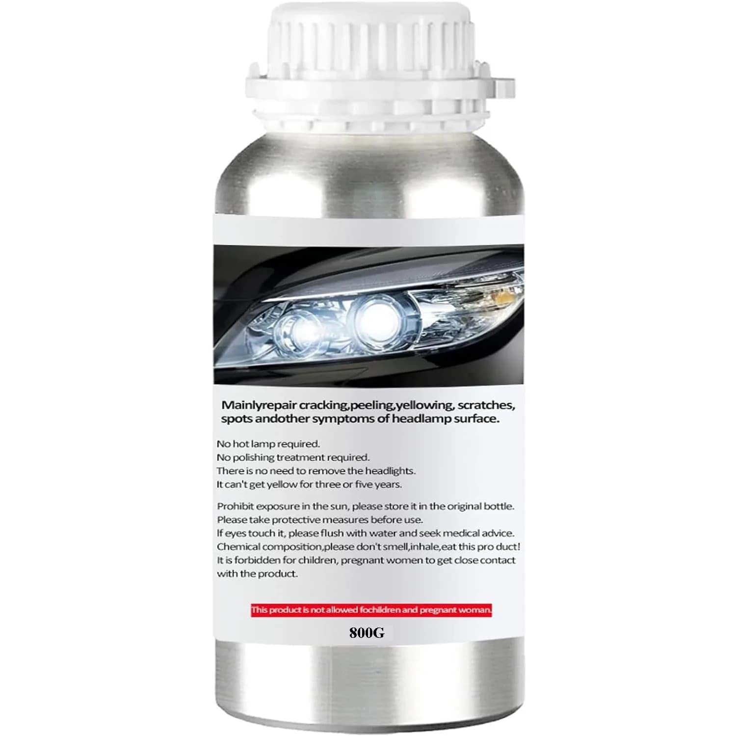 Pmbqifay Headlight Restoration Liquid 800g | Restores Clarity, Increases Visibility & Safety
