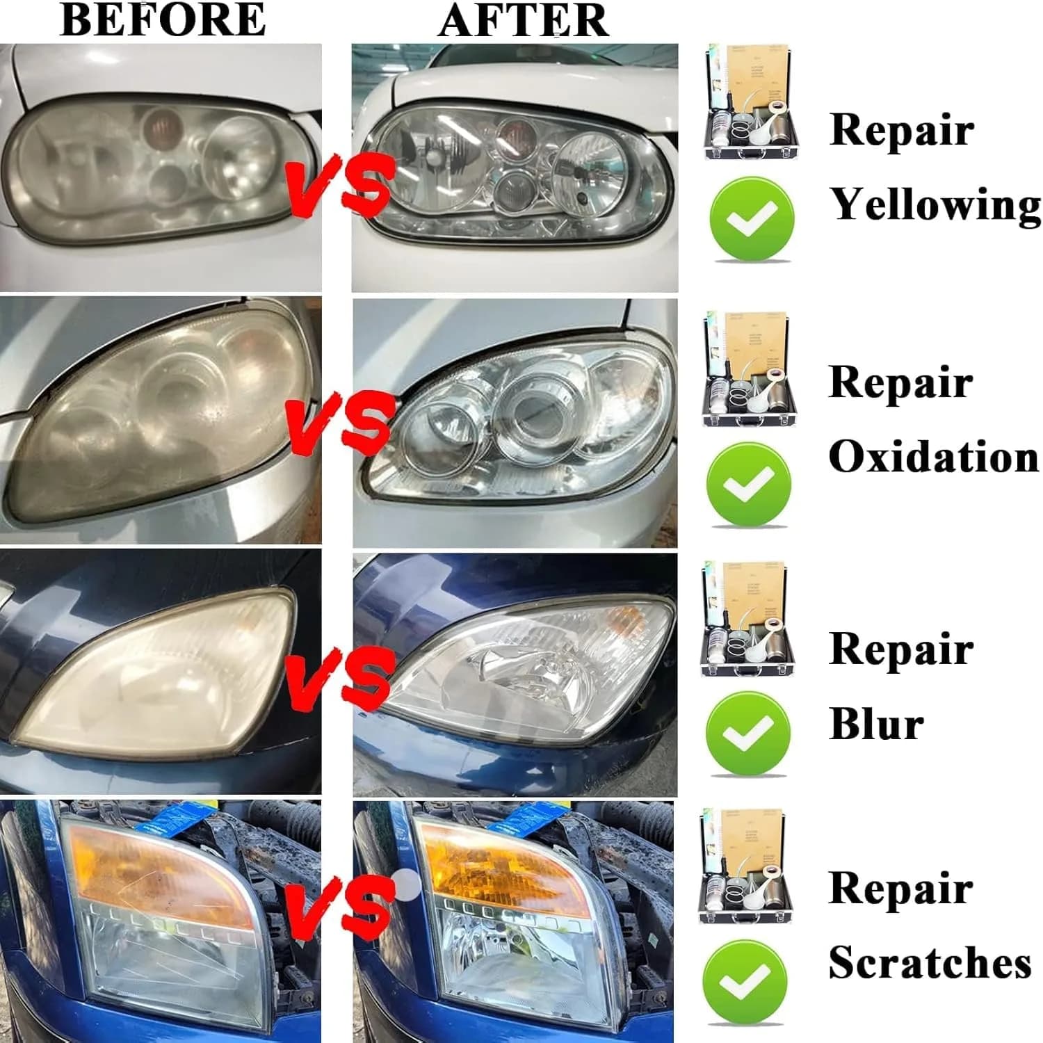Pmbqifay Headlight Restoration Liquid - Large (L) 800g Refill Bottle for Yellowed, Hazy, Oxidized Headlights - view 3
