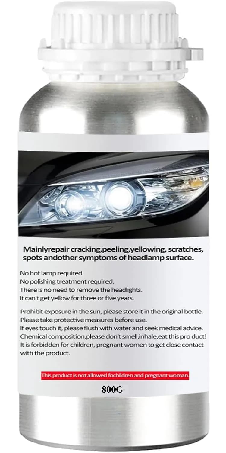 Pmbqifay Headlight Restoration Kit 800g | Restores Yellowed, Hazy, Oxidized Headlights — L