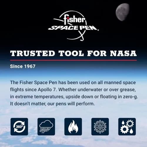 Fisher Space Pen Burgundy and Gold Space Shuttle Imprint Cap-O-Matic Pen | Writes Upside Down & Extreme Temperatures thumbnail 4