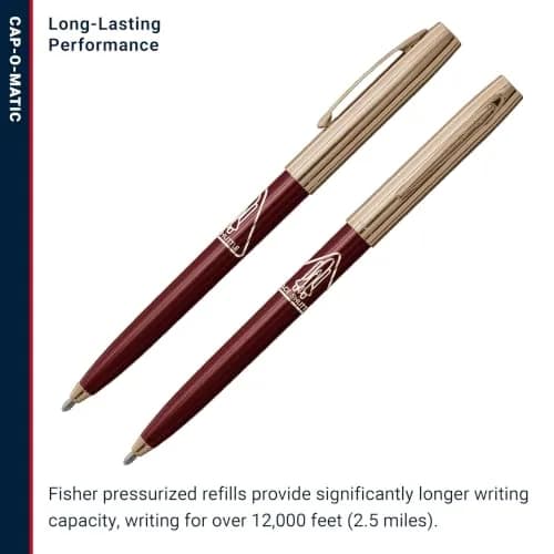 Fisher Space Pen Burgundy and Gold Space Shuttle Imprint Cap-O-Matic Pen | Writes Upside Down & Extreme Temperatures thumbnail 5