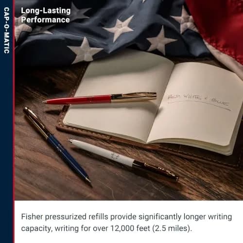 Fisher Space Pen White and Gold America 250 Cap-O-Matic Pen | Writes Upside Down & Extreme Temperatures thumbnail 5