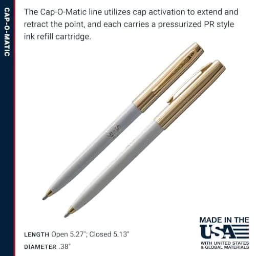 Fisher Space Pen White and Gold America 250 Cap-O-Matic Pen | Writes Upside Down & Extreme Temperatures thumbnail 6