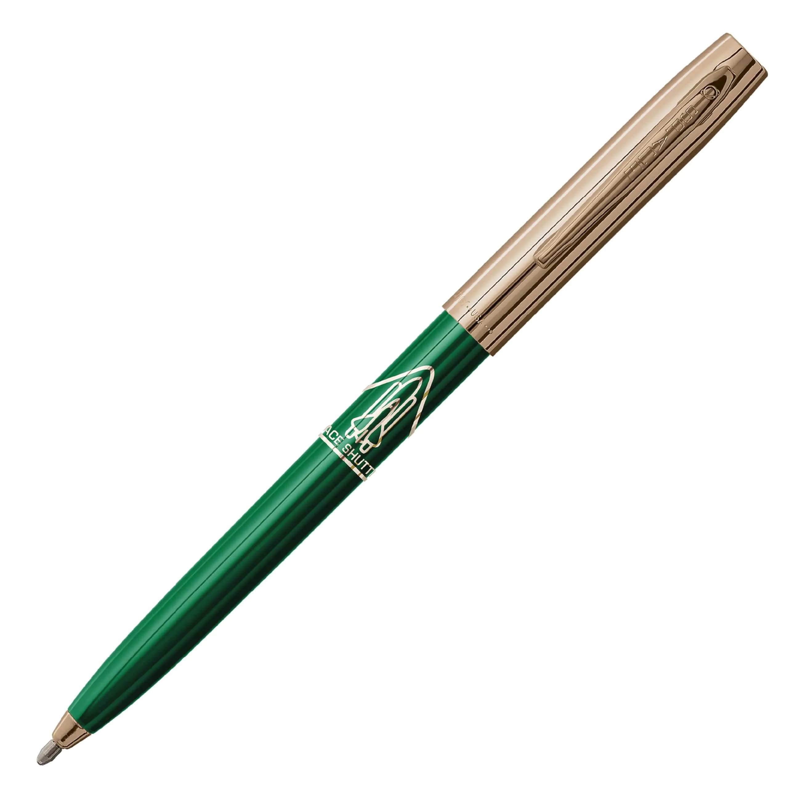 Fisher Space Pen Cap-O-Matic Green Barrel / Gold Cap Space Shuttle Imprint Pen - main product image