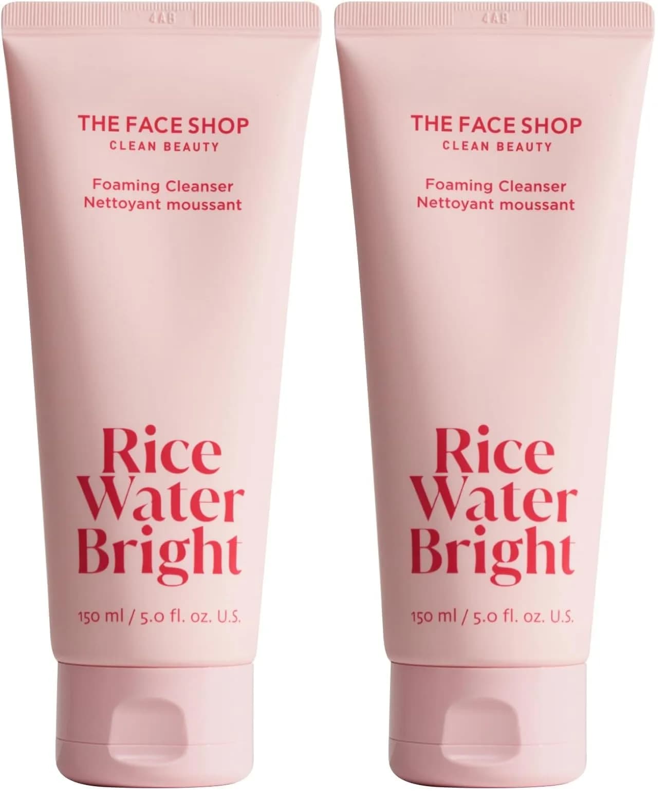 The Face Shop Rice Water Bright Foaming Cleanser 2x5.0 fl oz | Deep Pore Cleansing & Hydrating - main product image