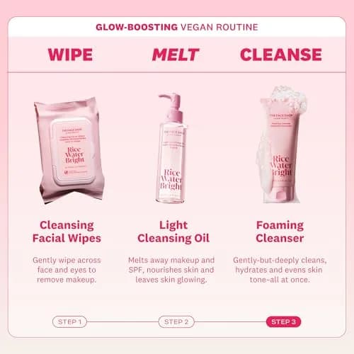 The Face Shop Rice Water Bright Foaming Cleanser 2x5.0 fl oz | Deep Pore Cleansing & Hydrating thumbnail 2